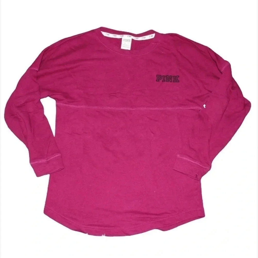 PINK Maroon Crewneck